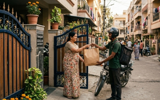 Rider delivering local store order